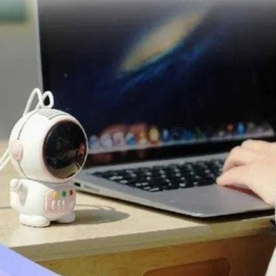 Міні-вентилятор безлопатевий на шию USB Рожевий