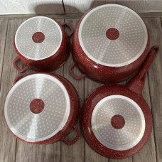 Набір посуду із кришками 10 предметів Top Kitchen ТК00050 Червоний