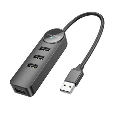 Адаптер Borofone DH5 Erudite 4-1 0,2м (Type-C to USB2.0*4)