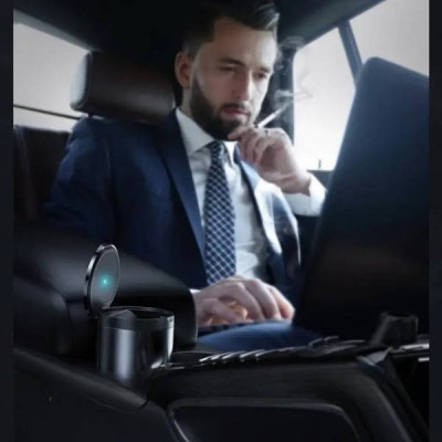Попільничка автомобільна Baseus Premium Car Ashtray Чорна