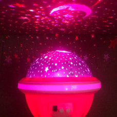 Ночник проектор зоряне небо UFO Star Master Dream, що обертається Рожевий