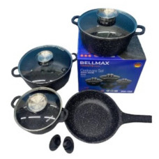 Набір посуду 9 предметів Bellmax Cookware Set BM-120 Чорний