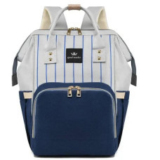 Сумка-рюкзак для мам Mom Bag Синій у смужку