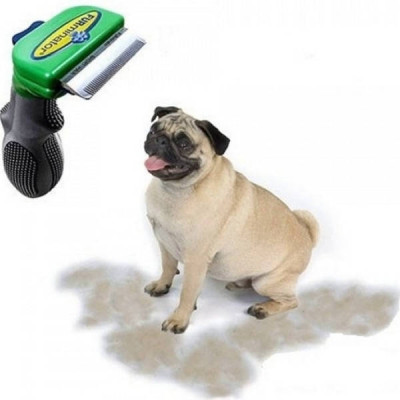Фурмінатор з кнопкою для чищення вовни FURminator 10 см Зелений