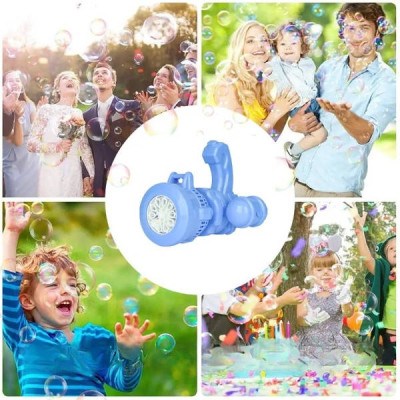 Дитячий автоматичний пістолет кулемет для мильних бульбашок Bubble machine toy Блакитний
