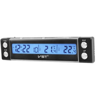 Автогодинник з термометром VST-7036