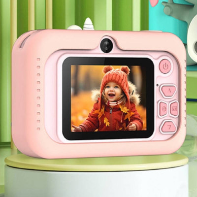 Дитячий фотоапарат Q6 DINOSAUR Рожевий