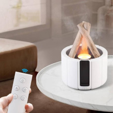 Зволожувач повітря у вигляді багаття з імітацією полум'я Bonfire Himidifier Білий