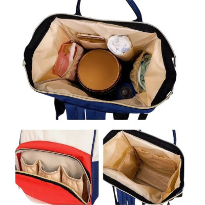 Сумка-рюкзак для мам Mom Bag Синя з червоним