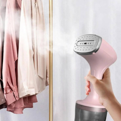 Ручний вертикальний відпарювач для одягу Hanging steamer AND LY-681 Рожевий