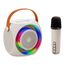 Портативна колонка караоке система з мікрофоном XO F42 Dazzling RGB Бежевий