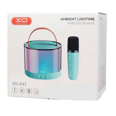 Портативна колонка із мікрофоном XO F47 Aurora Atmosphere Light Bluetooth Audio Блакитна