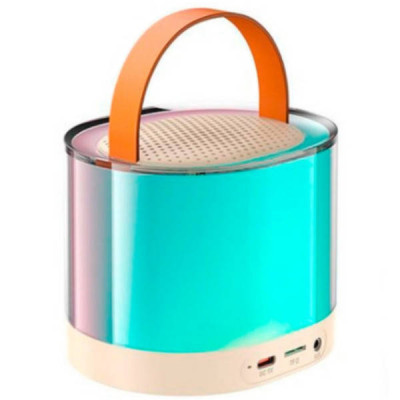 Портативна колонка із мікрофоном XO F47 Aurora Atmosphere Light Bluetooth Audio Бежева