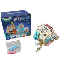 Логічна гра бізіборд дерев'яна, 10 міні ігор Busy Cube C 64873