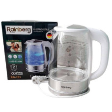 Електрочайник Rainberg RB-703 2200 Вт 2 л Сріблястий з білим