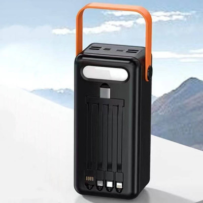 Power Bank із сонячною панеллю та проводами 180000 YM-641 CX Чорний