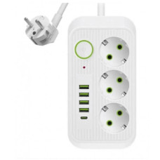 Фільтр з USB (3×220В+4×USB+1×Type-C) QL-1074U 5 метрів Білий