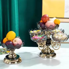 Піднос для фруктів та солодощів (5 тарілок) Fruit tray 1302-5 Темне скло