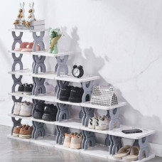 Полиця для взуття та речей на 3 яруси Shoe rack Сіра