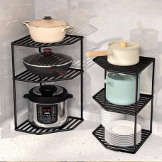 Універсальна 3-х рівнева кутова полиця для посуду Dish Rack for Kitchen Чорна