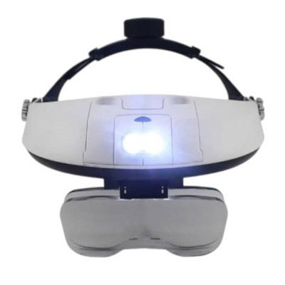 Лупа-окуляри бінокулярна з led-підсвічуванням MG81001 (1x - 3.5x, комбінування) Білі