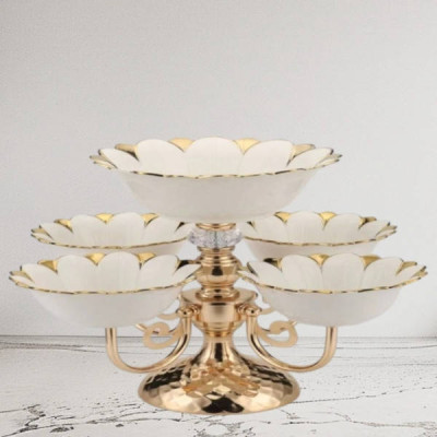 Піднос для фруктів та солодощів (5 тарілок, білі) Fruit tray (1303-5)