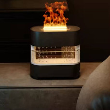Зволожувач повітря з імітацією крапель дощу та полум'я Humidifier Чорний