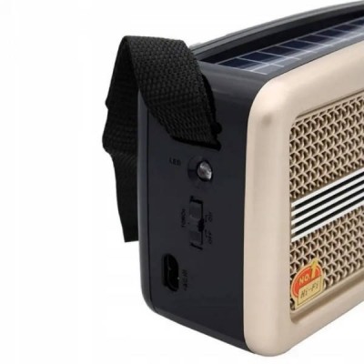 Радіоприймач із сонячною панеллю RX BT978S USB, MP3 Золото
