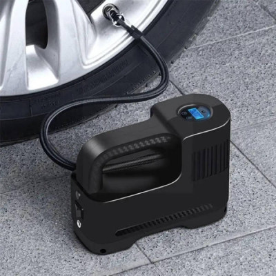 Компресор портативний автомобільний Air pump AND XL-1026 від прикурювача 12 В з цифровим дисплеєм Чорний