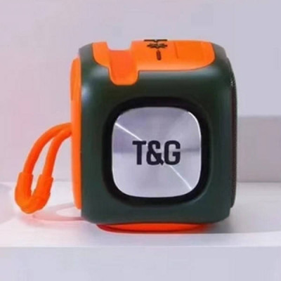 Колонка Bluetooth кубик з функцією speakerphone із радіо TG359 Зелена з помаранчевим