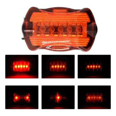 Велоліхтар STOP на батарейках АА 198/LC107-5LED Чорний