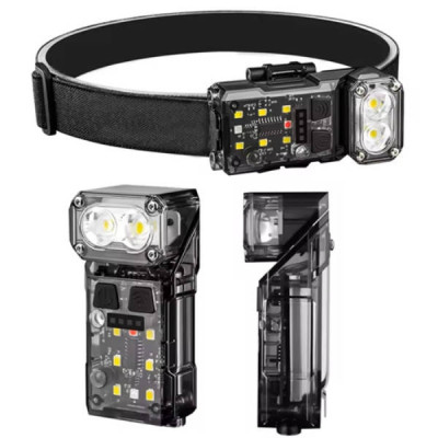 Ліхтар налобний світлодіодний з датчиком руху X52-2LED+6SMD(RGB) Чорний