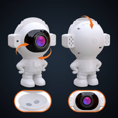 Проектор Астронавт руки в боки Bluetooth Speaker Night Light MGY-141 Білий