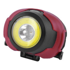 Ліхтар налобний на батарейках 1802-COB+LED Чорний з червоним