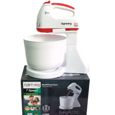 Міксер Rainberg RB-1005 7 швидкостей із чашею 2л 500Вт Червоний