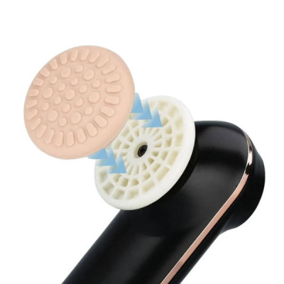 Масажер-щітка для обличчя з 3 насадками акумуляторна Facial Beauty Instrument Чорний