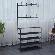 Вішалка для одягу Multi functional shoe and hat rack 65*26*153 Чорна