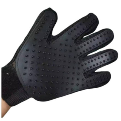 Рукавички для вичісування вовни з домашніх тварин PET GLOVES True Touch Чорна