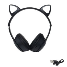 Бездротові Bluetooth навушники з котячими вушками MZ 023 Чорні