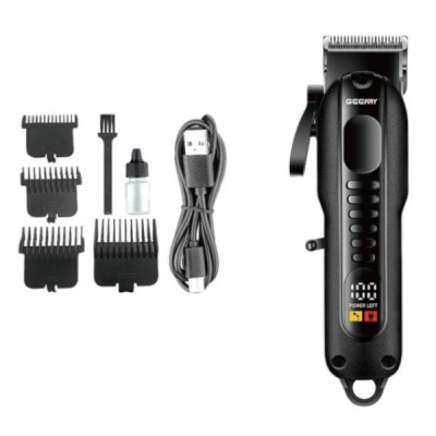 Машинка для стрижки волосся акумуляторна Geemy GM-8040 Чорна