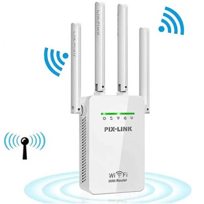 Підсилювач WI-FI репітер 4 антени 9Q Білий