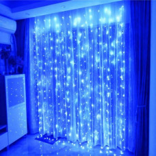 Гірлянда штора 3x2м 200LED USB з пультом Синій