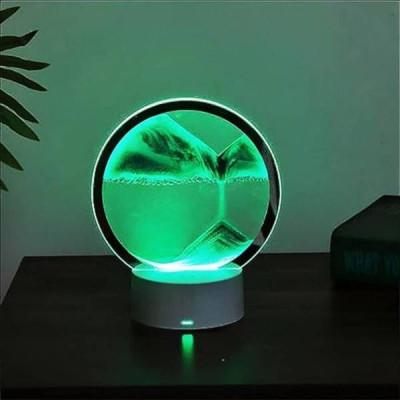 Лампа настільна Пісочні гори 3D RGB нічник з USB Зелений пісок