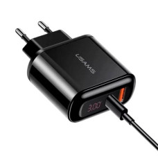 Зарядний пристрій UsamsUS-CC085 T23 QC3.0+PD3.0 18W Digital Display black