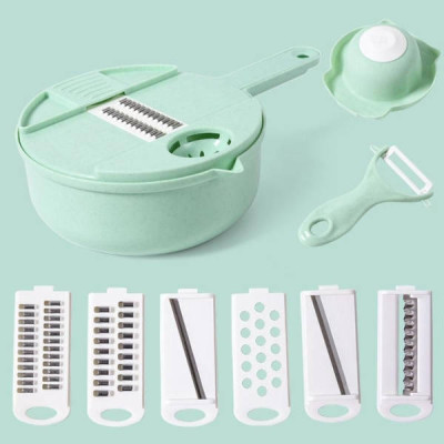 Овочерізка подрібнювач овочів 12 у 1 Multi-Functional Chopper Зелена