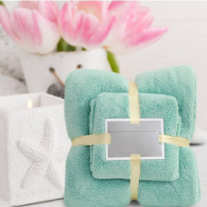Набір рушників 2шт 145*80см та 75*35см Towel blanket 521-2415 Зелений