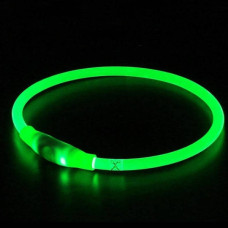 Нашийник для собак світлодіодний LED розмір M Зелений