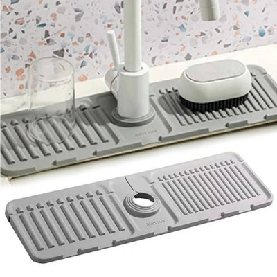 Килимок бризковик на кран Drain mat LY-692 Сірий