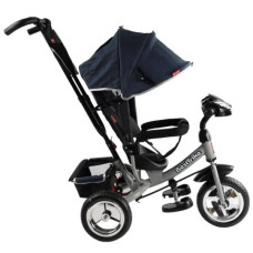 Велосипед триколісний з ручкою та козирком 60-714 Best Trike Синій джинс