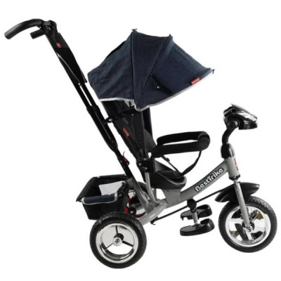 Велосипед триколісний з ручкою та козирком 60-714 Best Trike Синій джинс